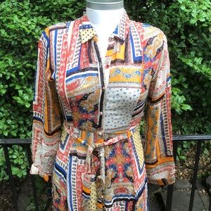 ZARA Bespoke Boho Midi Shirtdress Sz M